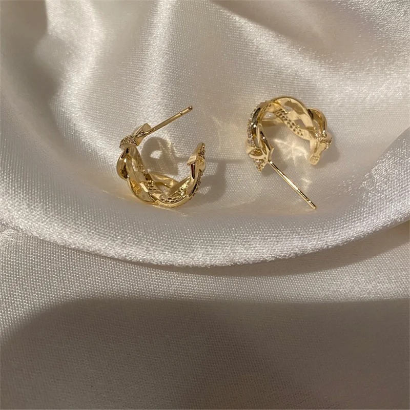 Vintage Copper Earrings with Cubic Zirconia 4 Vintage Copper Earrings with Cubic Zirconia - Image 4