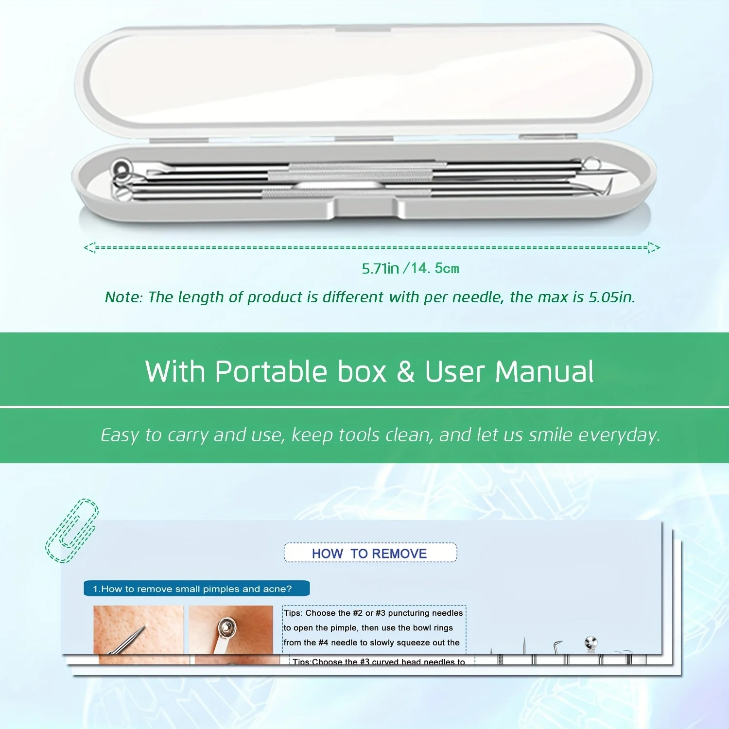 Stainless Steel Blackhead Removal Set for Skin 3 Stainless Steel Blackhead Removal Set for Skin - Image 3