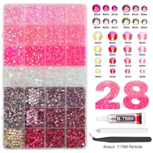 Vibrant Resin Rhinestone Set with AB Colors 13 S7f871baba7754fb386460226c23e23a76