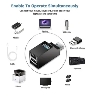 Compact USB 3.0 Hub with 3 Ports in Black or White 11 S812f3c6d5d97421abb5ff8a0e90163b6d