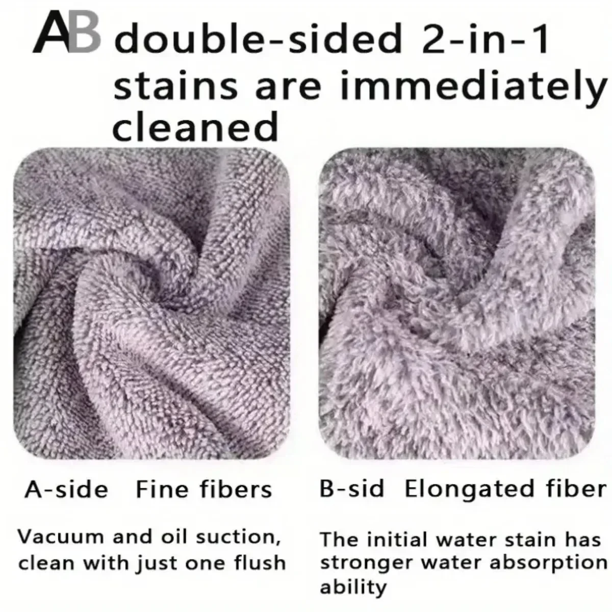 Microfiber Cleaning Cloth Set in Black and Gray 6 Microfiber Cleaning Cloth Set in Black and Gray - Image 6