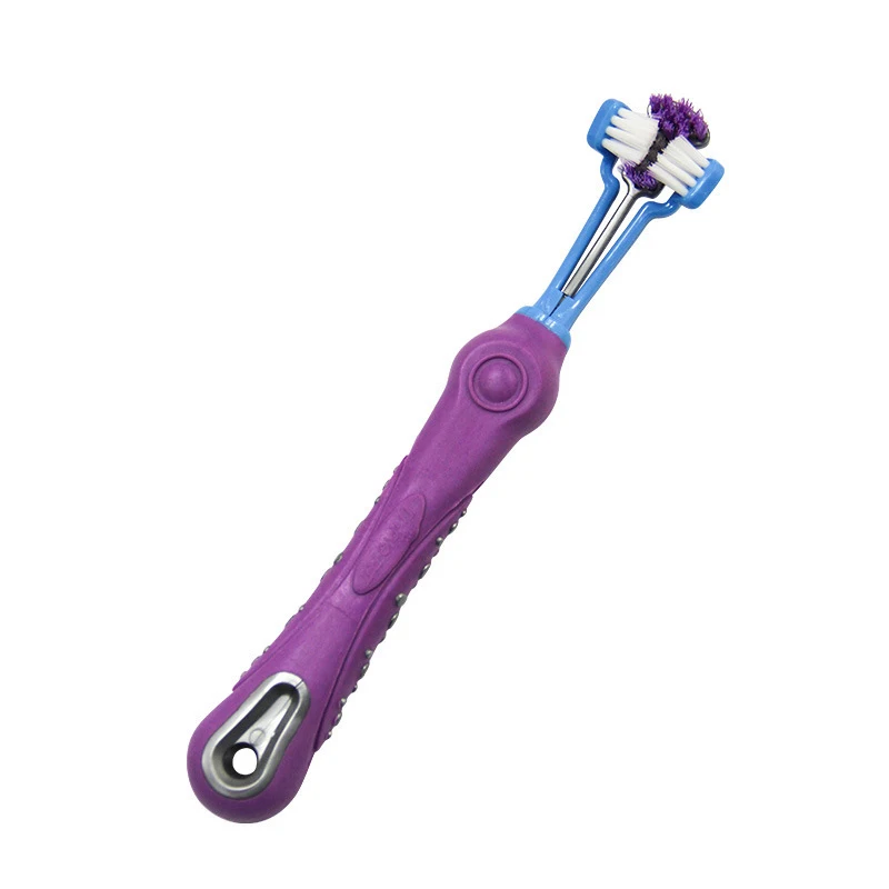 Vibrant Three-Sided Pet Toothbrush for Dogs & Cats 8 Vibrant Three-Sided Pet Toothbrush for Dogs & Cats - Image 8