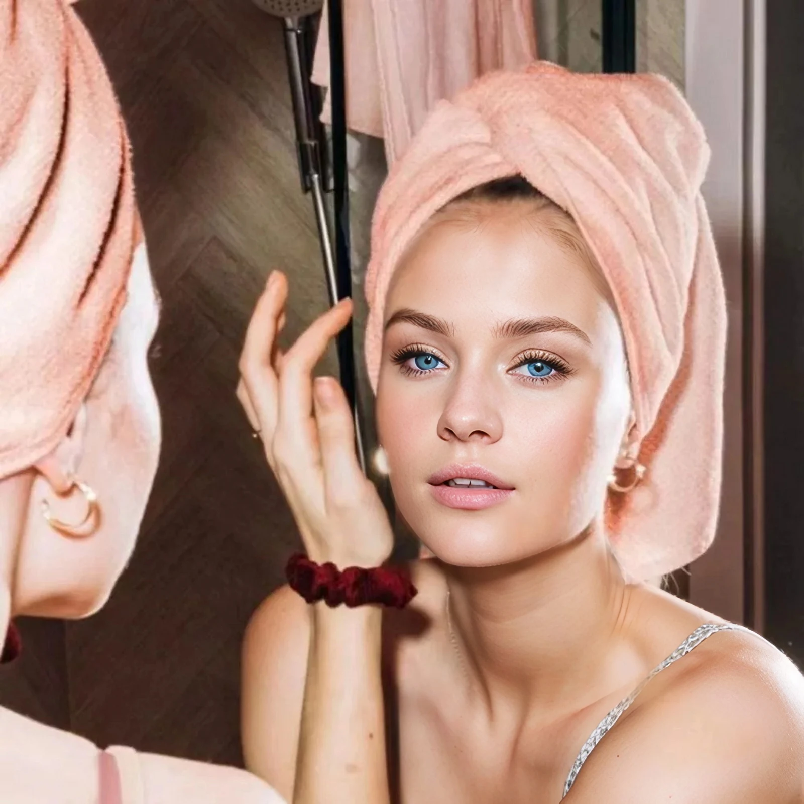 Microfiber Hair Towel with Elastic Loop 60x100cm 2 Microfiber Hair Towel with Elastic Loop 60x100cm - Image 2