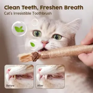 Natural Wooden Cat Chew Toy for Dental Health