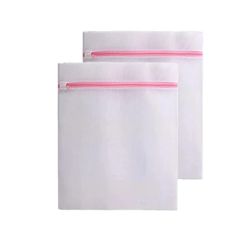 Set of Four Polyester Laundry Bags with Pink Zippers 8 Set of Four Polyester Laundry Bags with Pink Zippers - Image 8
