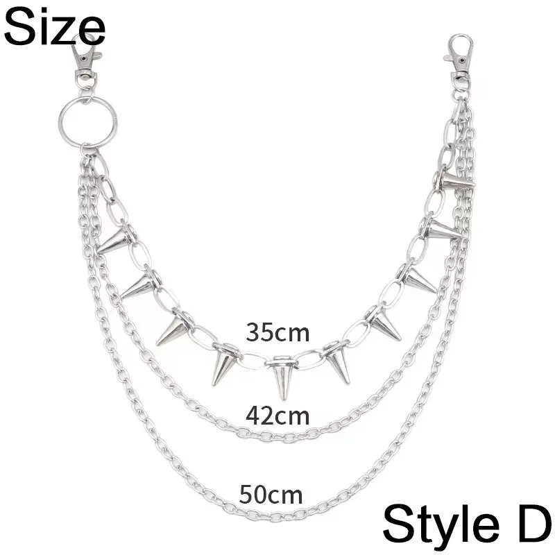 Unisex Silver Zinc Alloy Pants Chain Style D 7 Unisex Silver Zinc Alloy Pants Chain Style D - Image 7