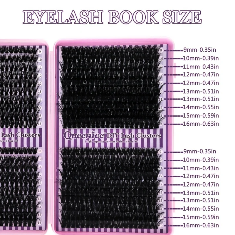 Queenice 800 Mixed-Length False Lash Clusters 3 Queenice 800 Mixed-Length False Lash Clusters - Image 3