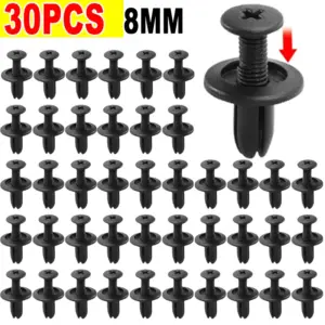 Automotive Black Plastic Fasteners Set of 50 18 S84e6f4020a8e46b9b9b51feb243fe891X