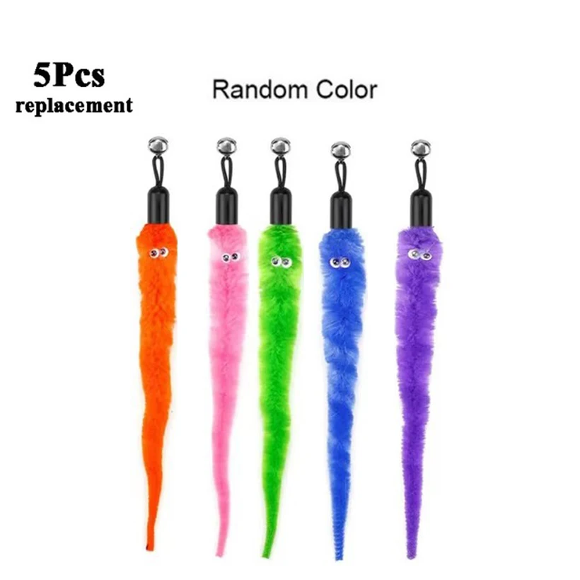 Colorful Plush Cat Worm Toy Set with Bells 9 Colorful Plush Cat Worm Toy Set with Bells - Image 9