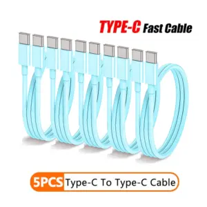 White USB-C to USB-C Fast Charging Cable Set 18 S864dbd13949c4f2ea9b1f5f3c56c5b22j