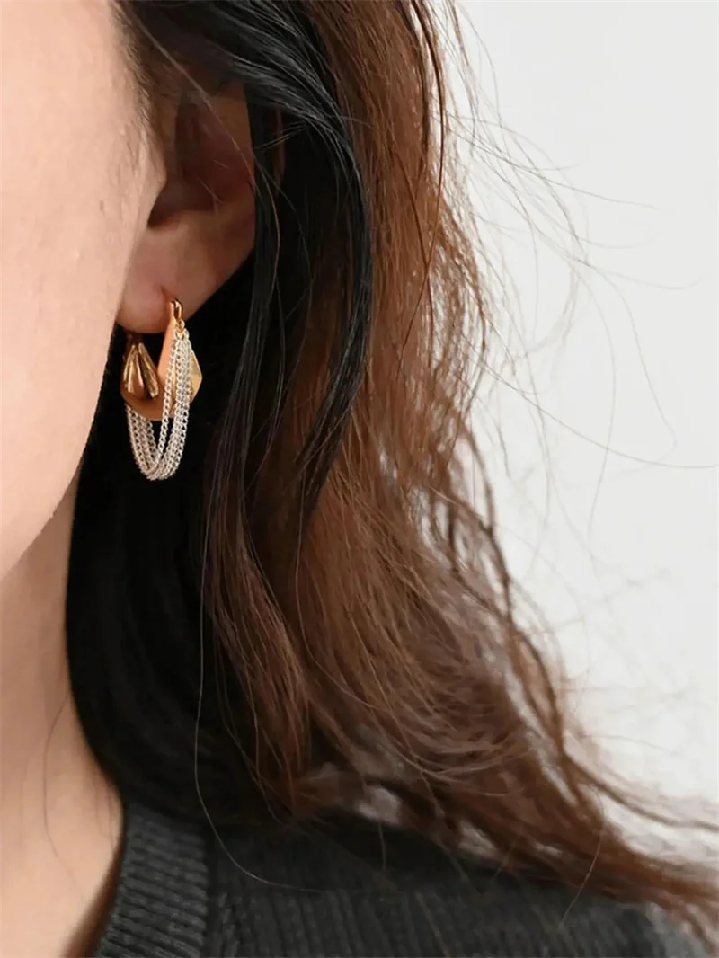 Contrast Drop Earrings with Irregular Shapes 3 Contrast Drop Earrings with Irregular Shapes - Image 3