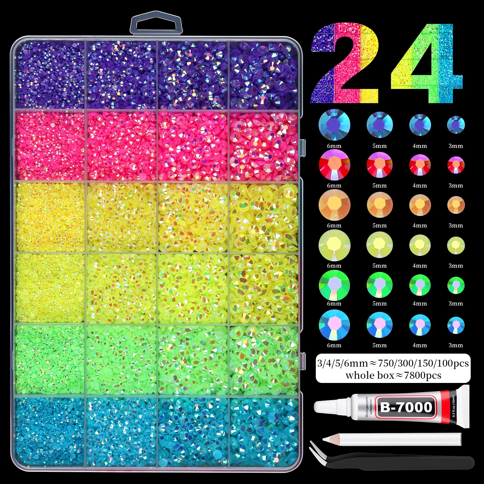 Vibrant Resin Rhinestone Set with AB Colors 10 Vibrant Resin Rhinestone Set with AB Colors - Image 10
