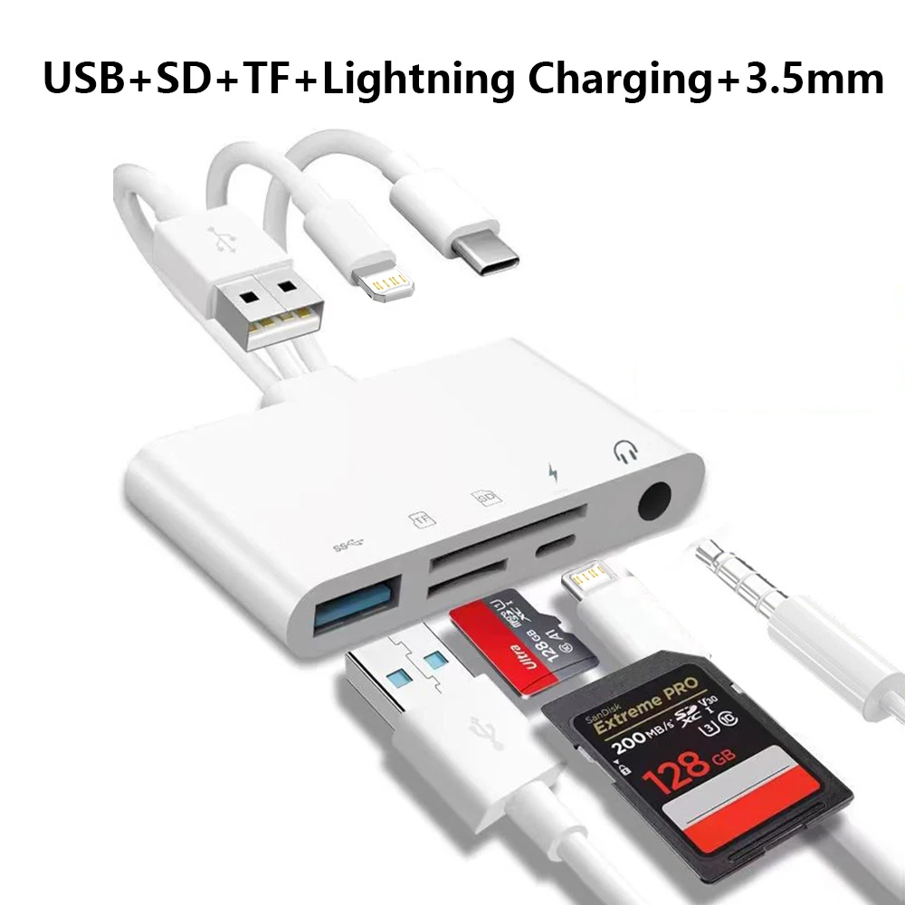 White 5-in-1 USB C/Lightning Card Reader 8 White 5-in-1 USB C/Lightning Card Reader - Image 8
