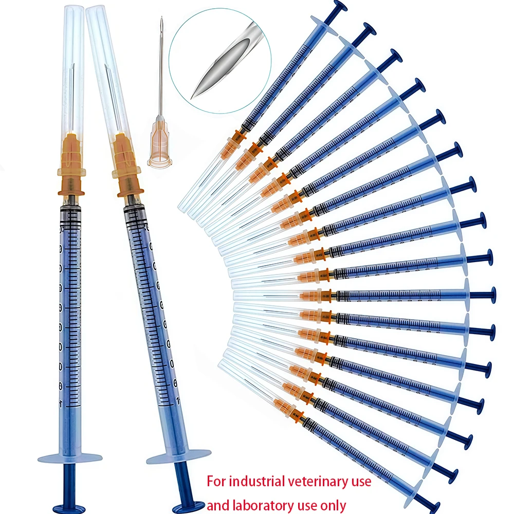 50-Pack Disposable 1mL Syringe Set with Needles 1 50-Pack Disposable 1mL Syringe Set with Needles