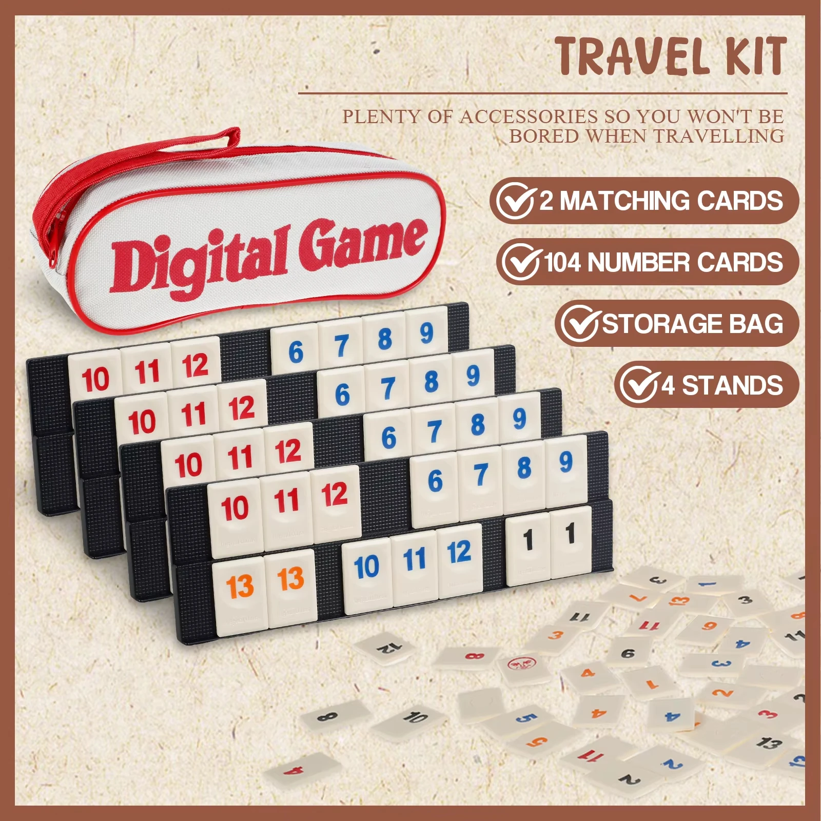 Metal Mahjong Tile Set with Racks and Stand 3 Metal Mahjong Tile Set with Racks and Stand - Image 3