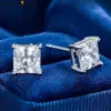 Silver Princess-Cut Cubic Zirconia Stud Earrings