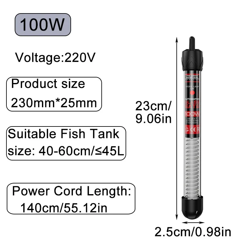Submersible Aquarium Heater 25W-300W 10 Submersible Aquarium Heater 25W-300W - Image 10