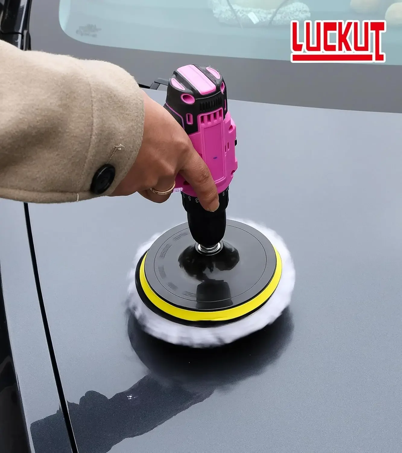 Car Polishing Kit with 5 Wool Pads and Buffing Discs 6 Car Polishing Kit with 5 Wool Pads and Buffing Discs - Image 6