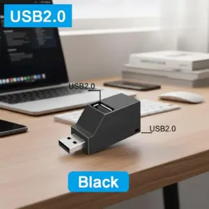 Compact USB 3.0 Hub with 3 Ports in Black or White 16 S8a689780216d4e1db4b99cd77078a306b
