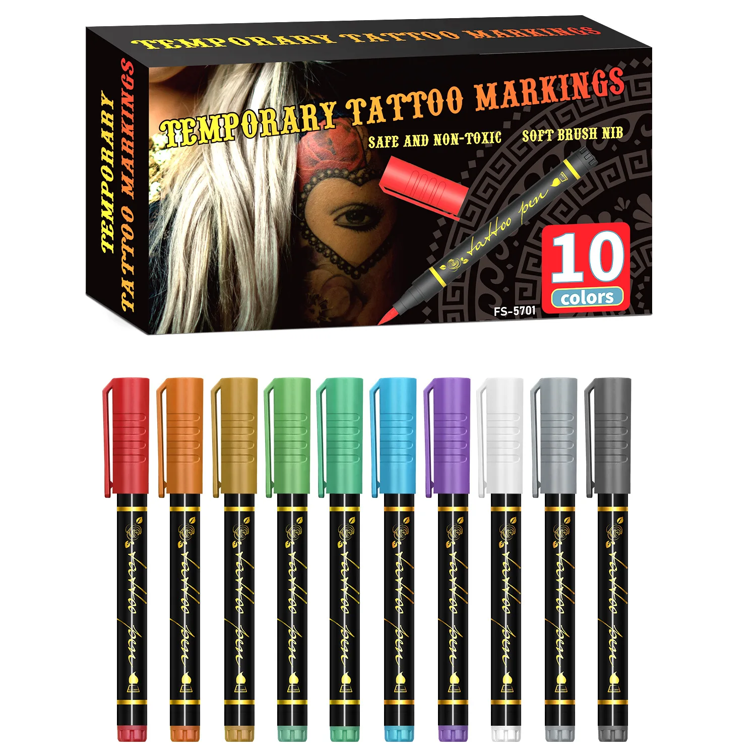 Vibrant 10-Color Face Paint Marker Set 7 Vibrant 10-Color Face Paint Marker Set - Image 7