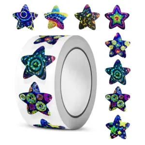 Vibrant Glitter Star Stickers Pack (50/500 pcs)