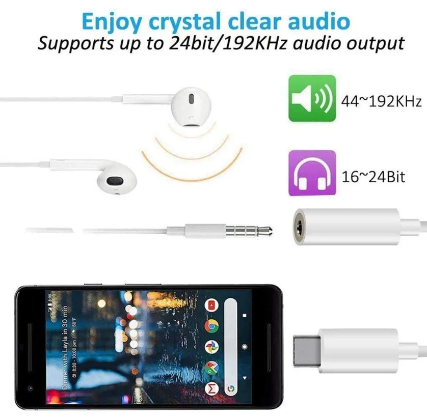 USB C to 3.5mm Headphone Adapter for iPhone 2 USB C to 3.5mm Headphone Adapter for iPhone - Image 2
