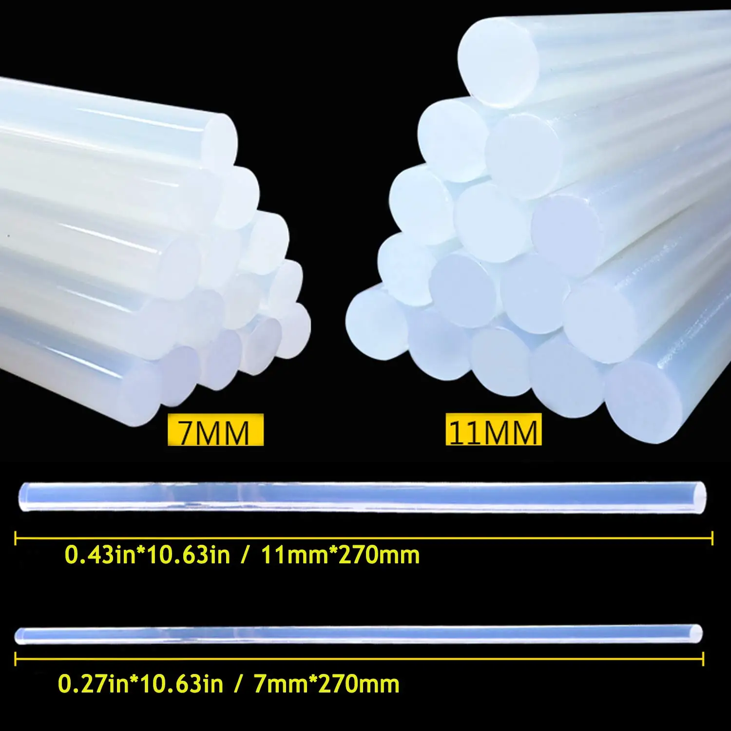 Transparent Hot Melt Glue Sticks 100mm x 7mm Pack of 10/20 2 Transparent Hot Melt Glue Sticks 100mm x 7mm Pack of 10/20 - Image 2
