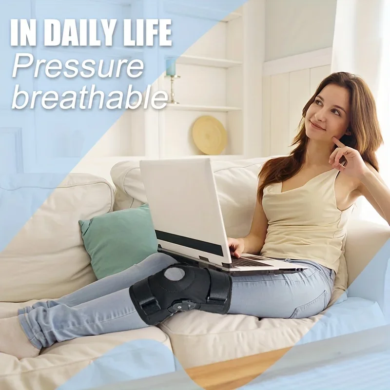 Black Hinged Knee Brace for Support 4 Black Hinged Knee Brace for Support - Image 4