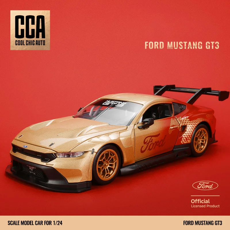 Ford Mustang GT3 Diecast Model Car 1:24 Scale Metallic Gold 6 Ford Mustang GT3 Diecast Model Car 1:24 Scale Metallic Gold - Image 6