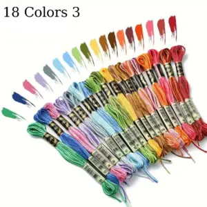 Vibrant 18-Color Embroidery Thread Kit 15 S8ef0b3fec739489fa90b85fff9f41877M