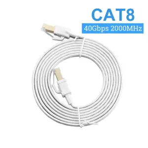 White Cat8 Ethernet Cable for High-Speed Data 15 S8f94924646b540efb99df88ff6f56de9f