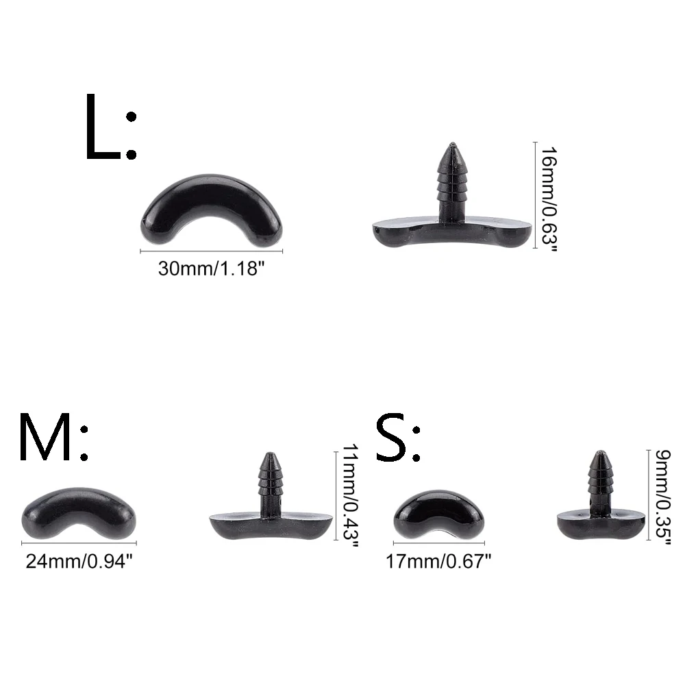 Black Safety Eyes for DIY Crafts Set 2 Black Safety Eyes for DIY Crafts Set - Image 2