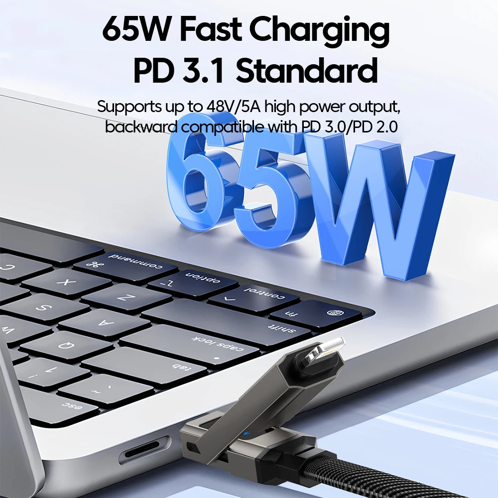 65W Digital Display Keychain Charging Cable 2 65W Digital Display Keychain Charging Cable - Image 2