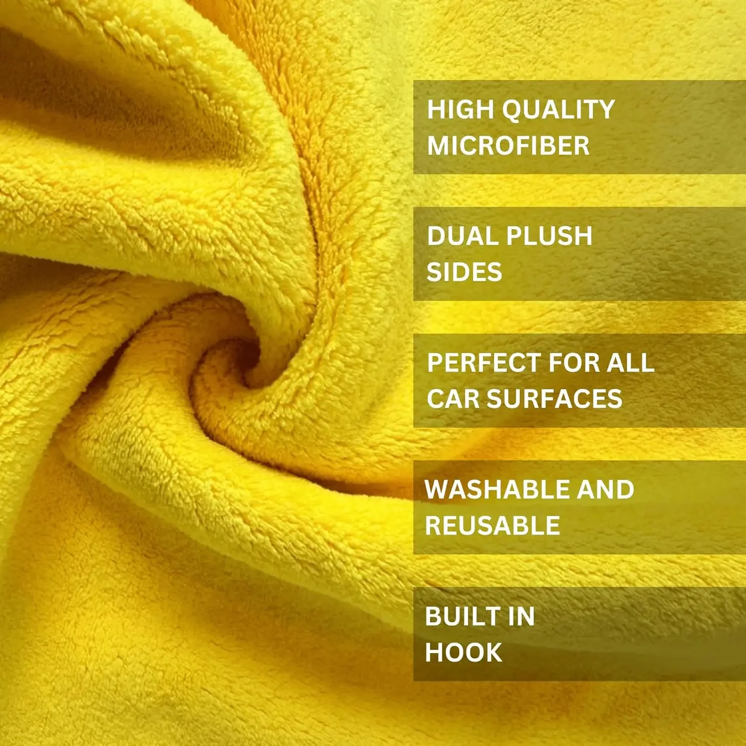 Bright Yellow Microfiber Cleaning Towels Set 4 Bright Yellow Microfiber Cleaning Towels Set - Image 4