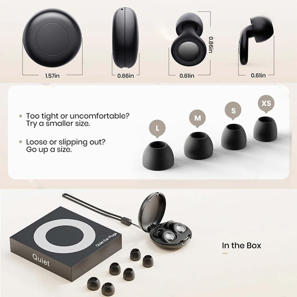 JK0121 Black Silicone Earplugs for Sleep 6 JK0121 Black Silicone Earplugs for Sleep - Image 6