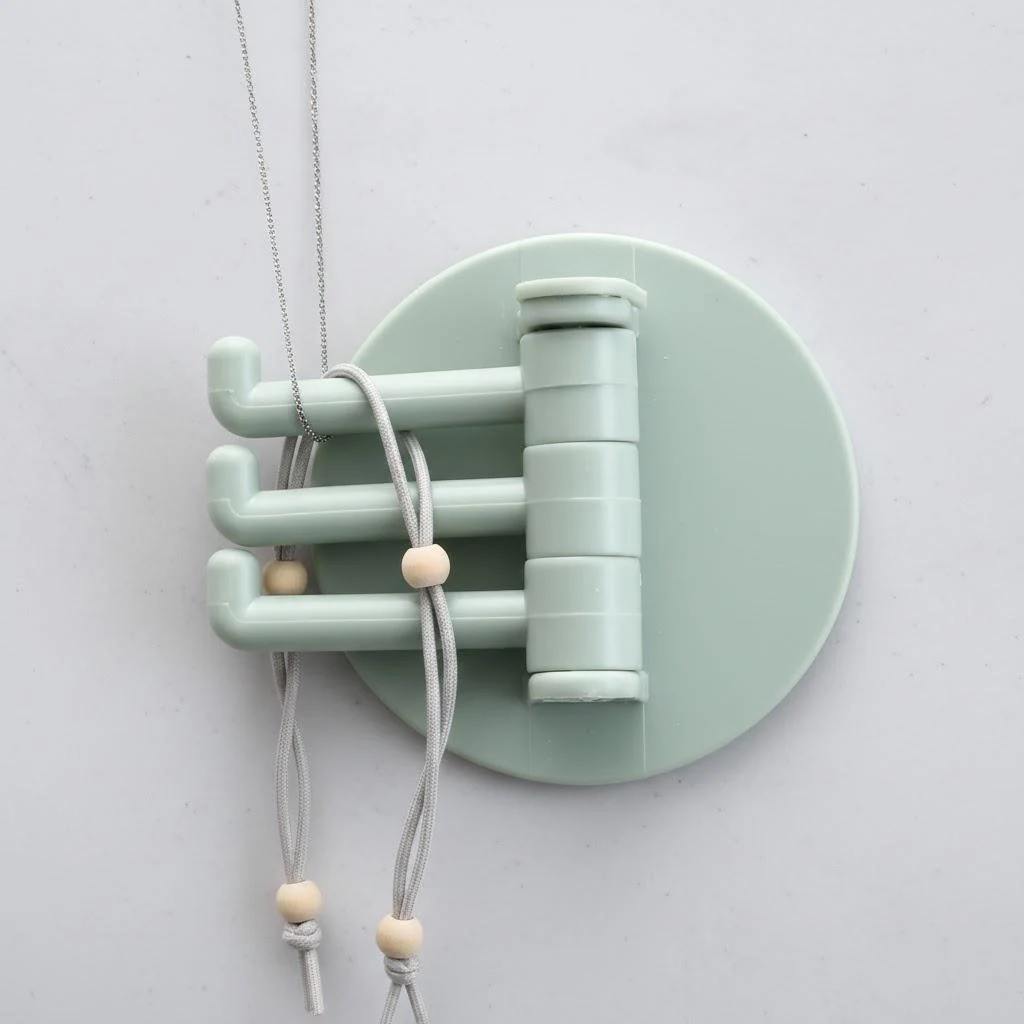 White Wall-Mounted Hook with Swinging Hooks 10 White Wall-Mounted Hook with Swinging Hooks - Image 10