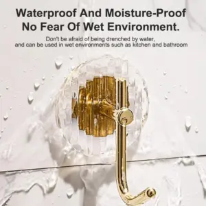 Self-Adhesive Acrylic Wall Hook in Gold & Silver 13 S92e0644a7d0c4b8eba44ce58e9839b11v