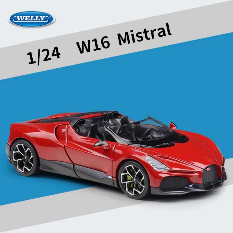 Bugatti W16 Mistral 1:24 Diecast Model in Red 8 Bugatti W16 Mistral 1:24 Diecast Model in Red - Image 8
