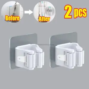 Self-Adhesive Wall-Mounted Mop Holder for Bathrooms 16 S94085b1f64684667a5192dfbe504ff2d4