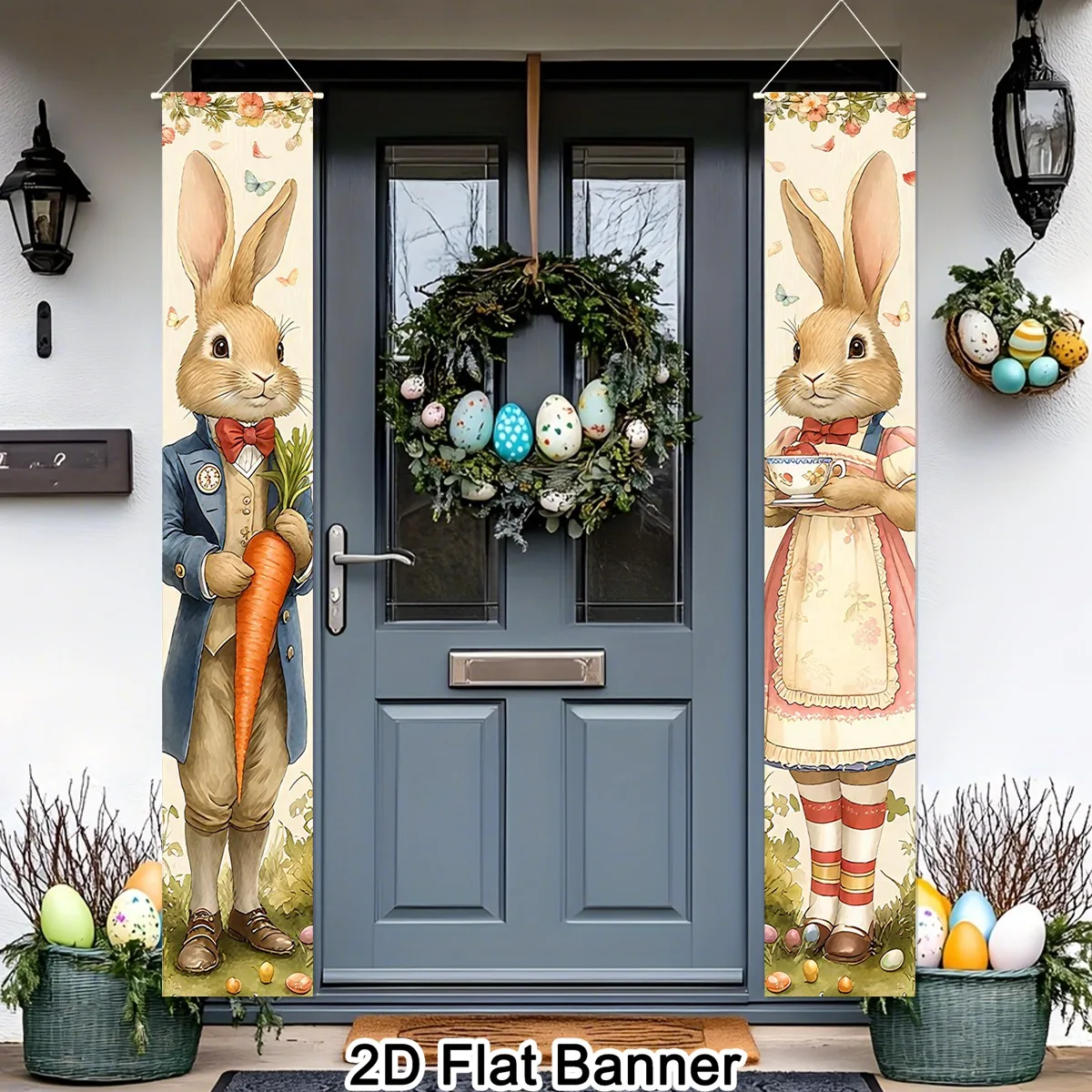Easter Bunny Door Banners Set of Two 2 Easter Bunny Door Banners Set of Two - Image 2