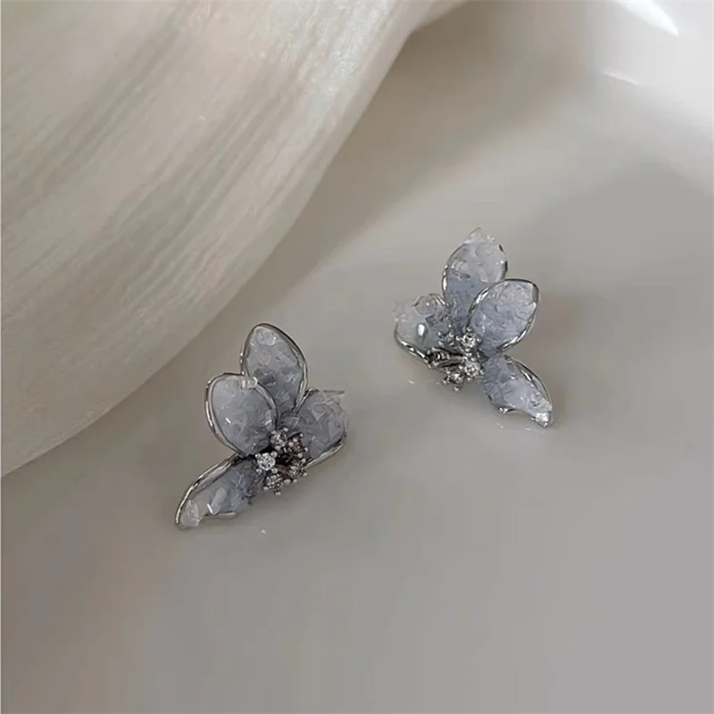 Vintage Butterfly Stud Earrings with Crystal Zircon 9 Vintage Butterfly Stud Earrings with Crystal Zircon - Image 9