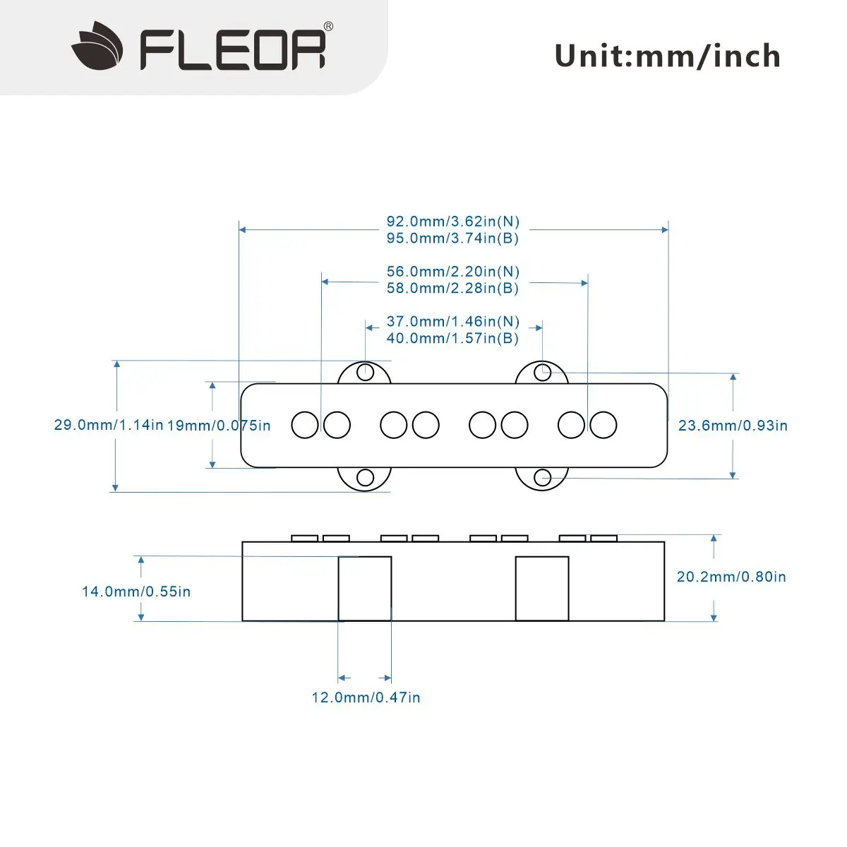Vintage Black Alnico 5 JB Bass Pickup for 4-String Models 5 Vintage Black Alnico 5 JB Bass Pickup for 4-String Models - Image 5