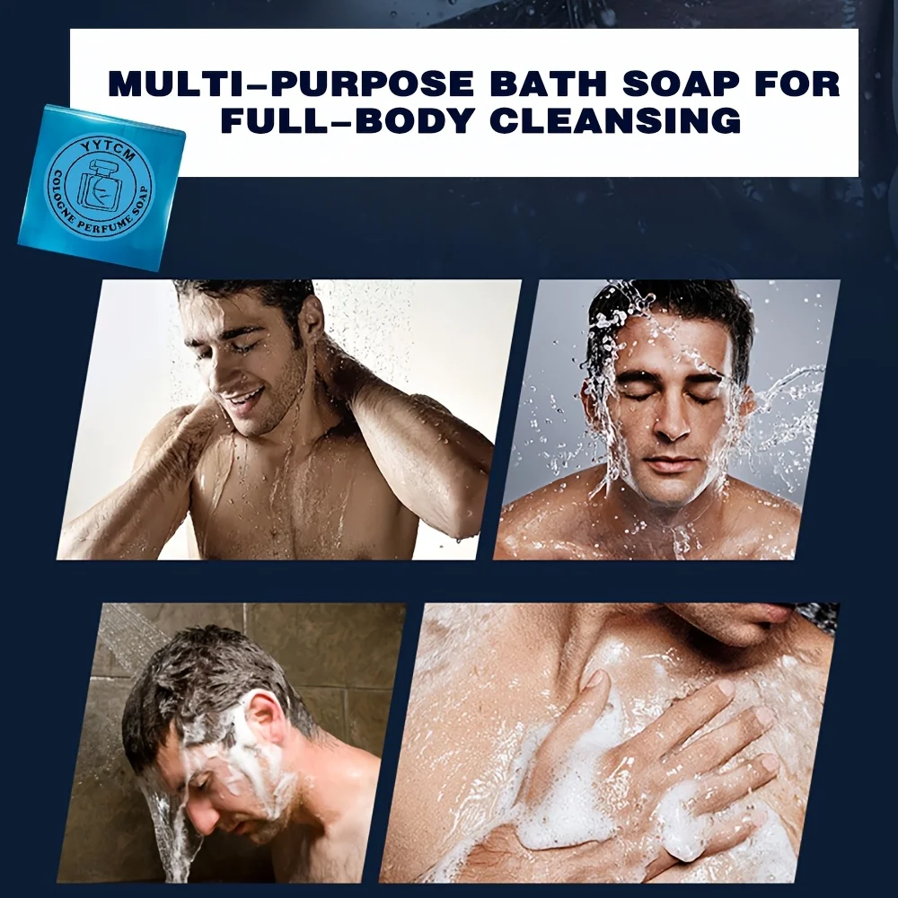 Modern Blue Marbled Men's Cologne Soap 3 Modern Blue Marbled Men's Cologne Soap - Image 3