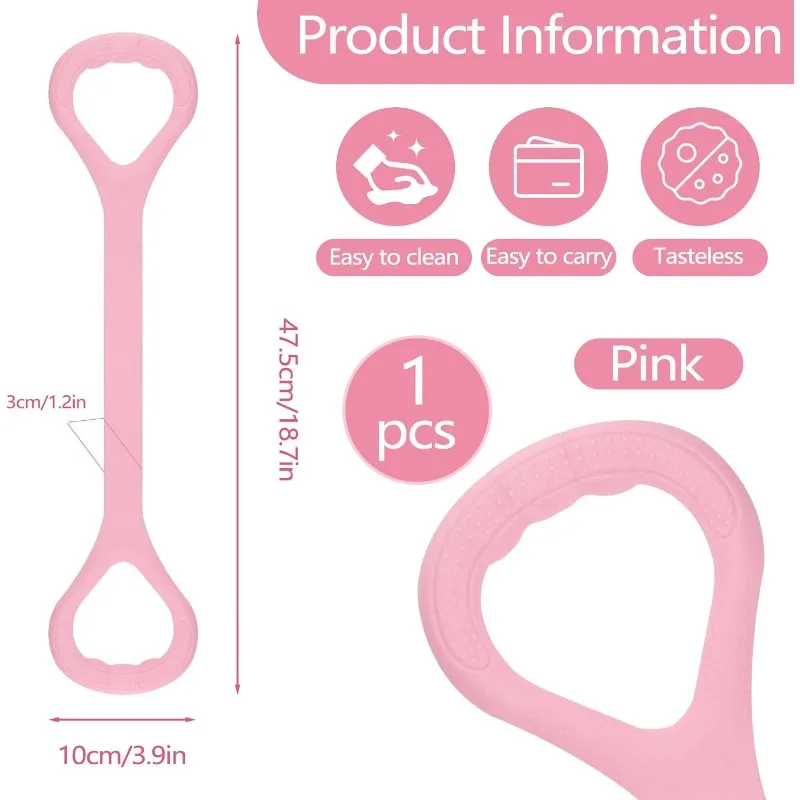 Pink Yoga Resistance Band with Ergonomic Handles 1 Pink Yoga Resistance Band with Ergonomic Handles