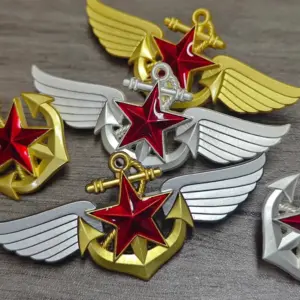 Patriotic Alloy Badge with Star and Wings 12 S957cce00bbd549d6b28f221da30fbdffl