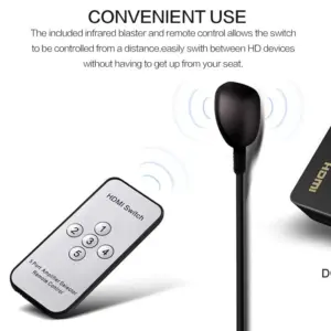 Black 5-Port HDMI Switcher with 4K Support 10 S96ce94abae6841dbab33b792c89701adQ