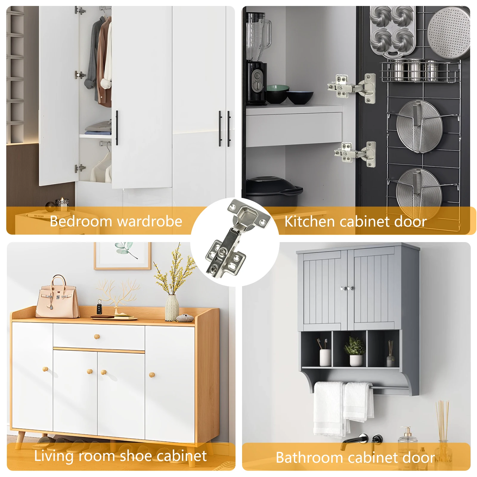 Modern Stainless Steel Cabinet Hinge Set 5 Modern Stainless Steel Cabinet Hinge Set - Image 5