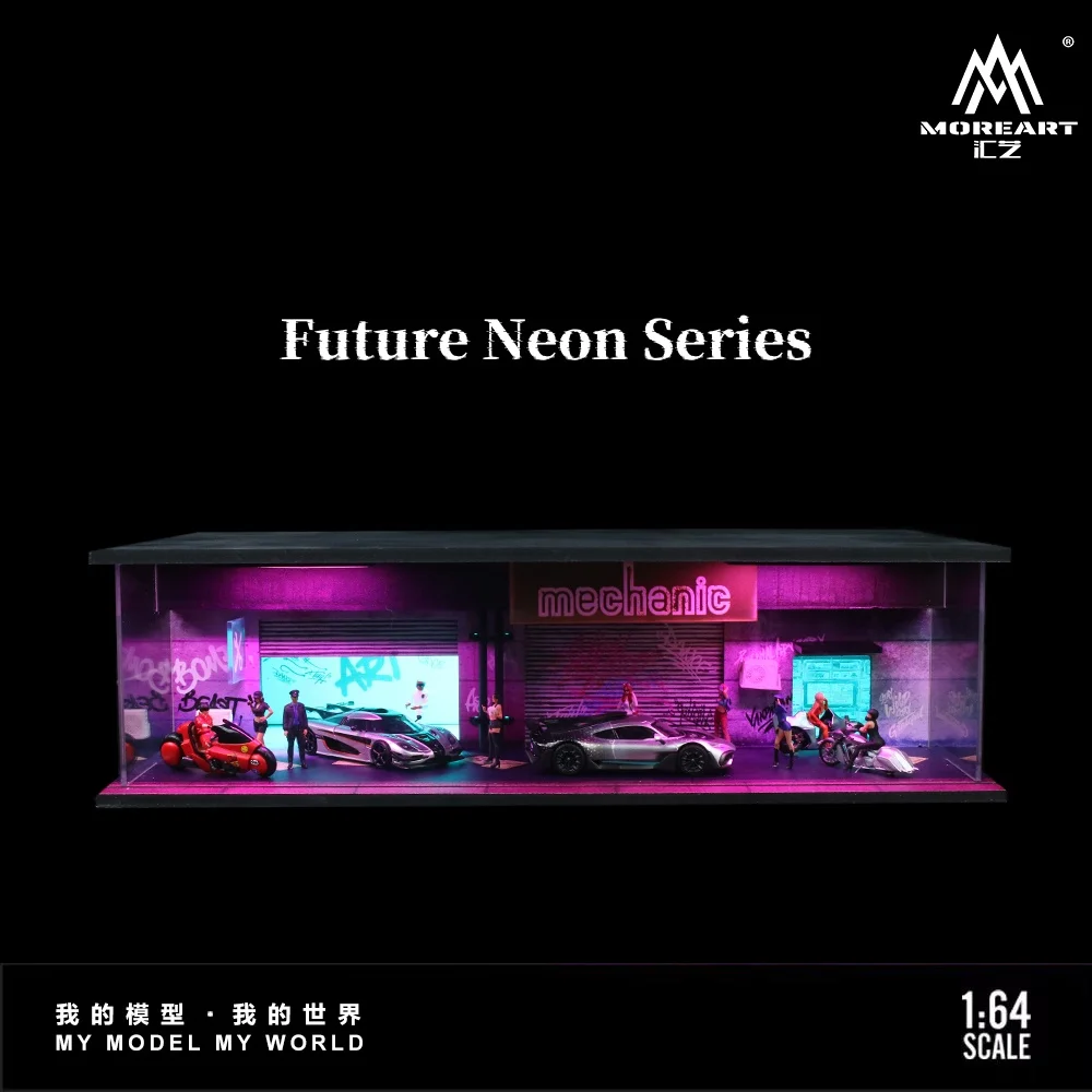 Futuristic 1:64 Neon Car Scene Diorama 2 Futuristic 1:64 Neon Car Scene Diorama - Image 2