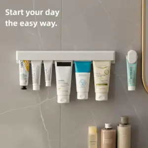 White Wall-Mounted Toothpaste & Cream Organizer 11 S97fc0393b34c4432b941375afbde5d1dd