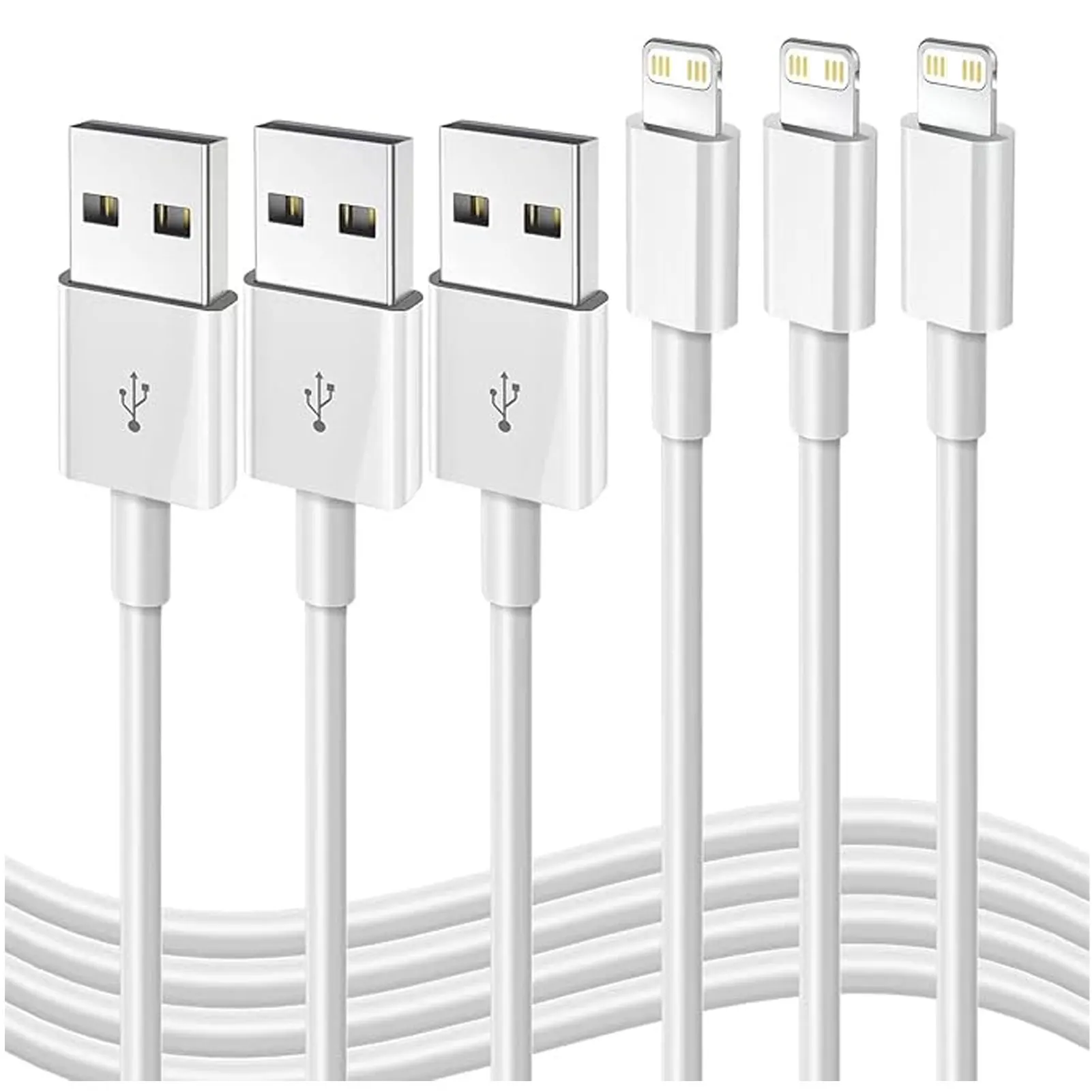 USB A to Lightning Charging Cables 3-Pack 1 USB A to Lightning Charging Cables 3-Pack